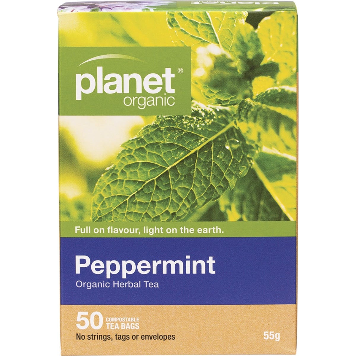 Planet Organic Peppermint Herbal Tea Bags 50 teabags