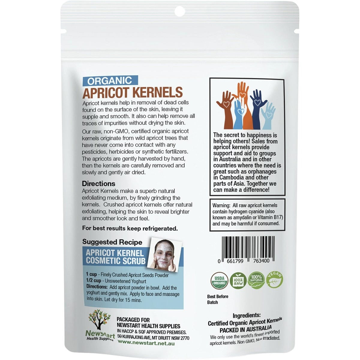 Apricare Apricot Kernels Organic 500g