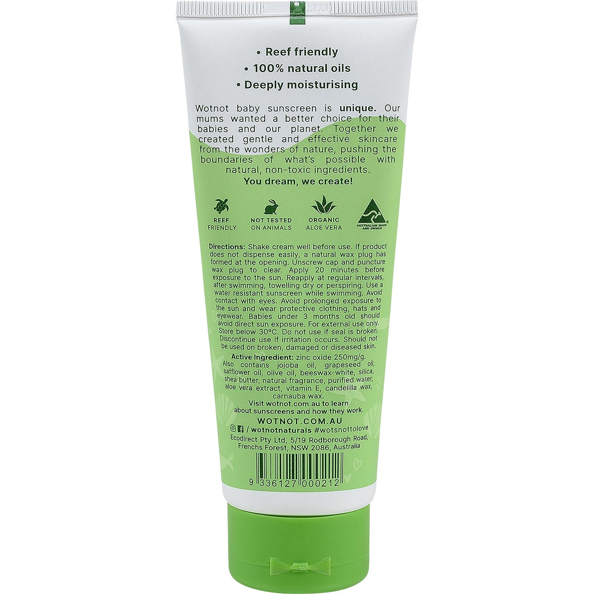 Wotnot Natural Sunscreen SPF 30 Suitable for 3 Months+