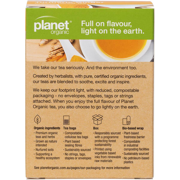 Planet Organic Turmeric Ginger Herbal Tea Bags