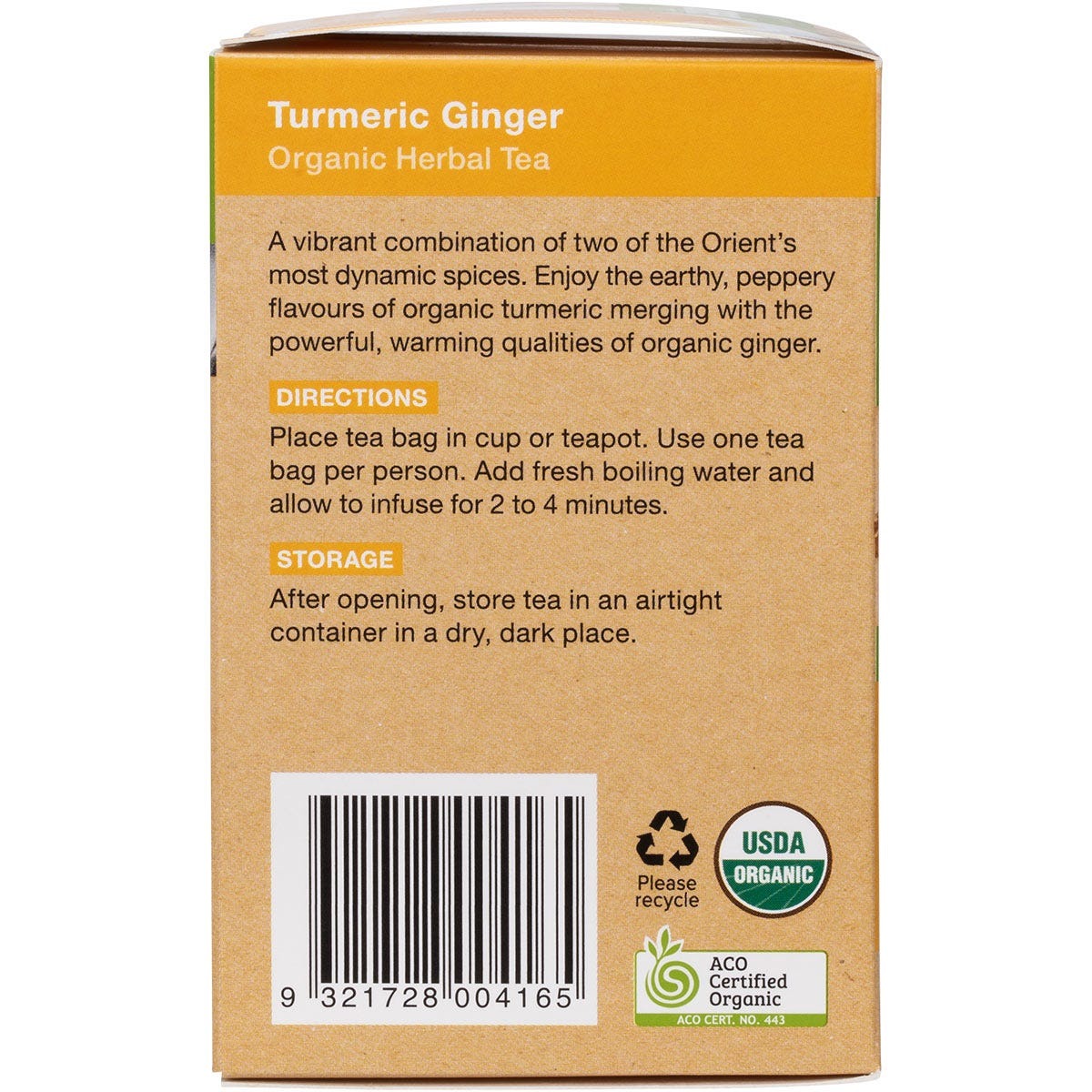 Planet Organic Turmeric Ginger Herbal Tea Bags