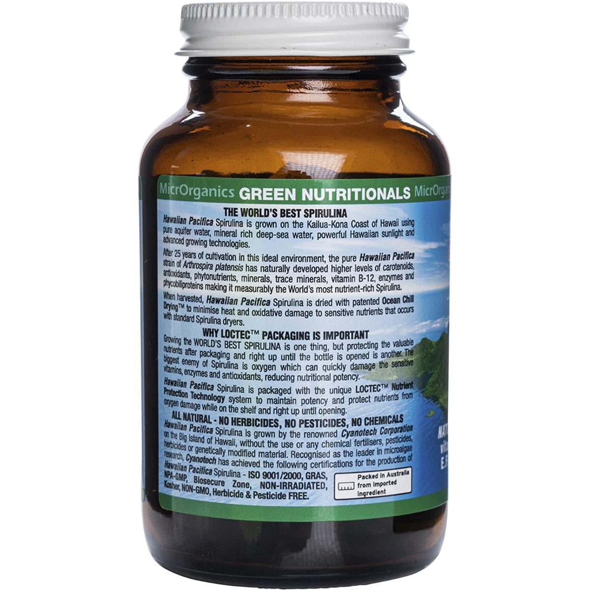 Green Nutritionals Hawaiian Pacifica Spirulina Tablets 200 tab
