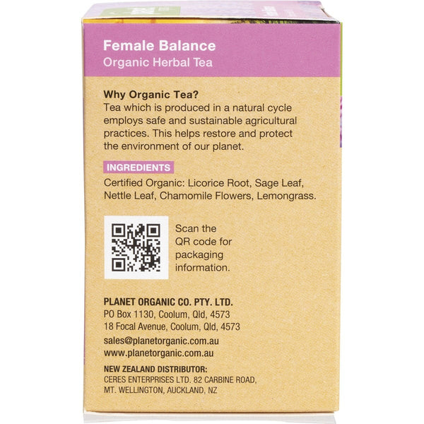 Planet Organic Female Balance Herbal Tea Bags