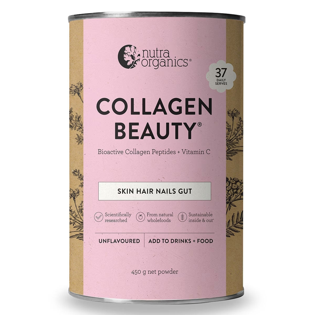 Nutra Organics Collagen Beauty Unflavoured 450g