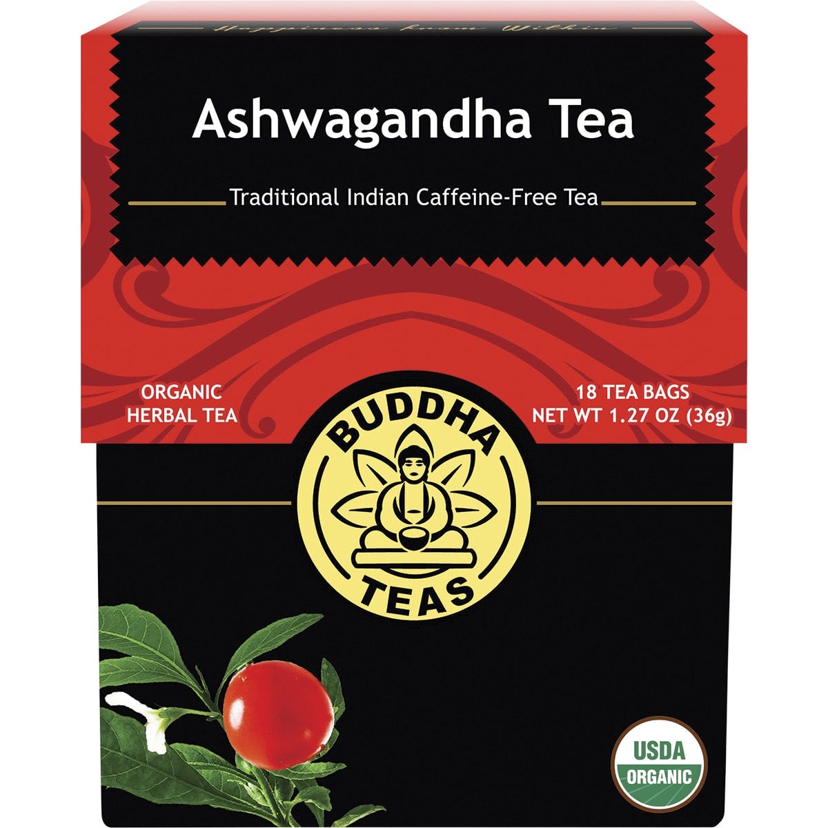 Buddha Teas Organic Herbal Tea Bags Ashwagandha Tea