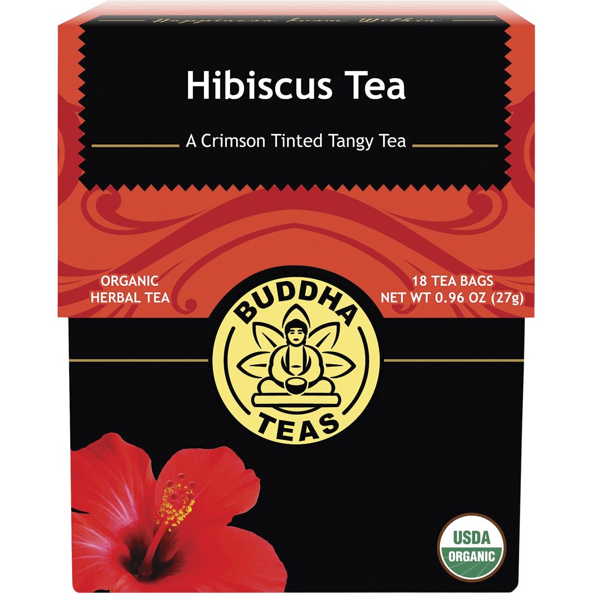 Buddha Teas Organic Herbal Tea Bags Hibiscus Tea x18