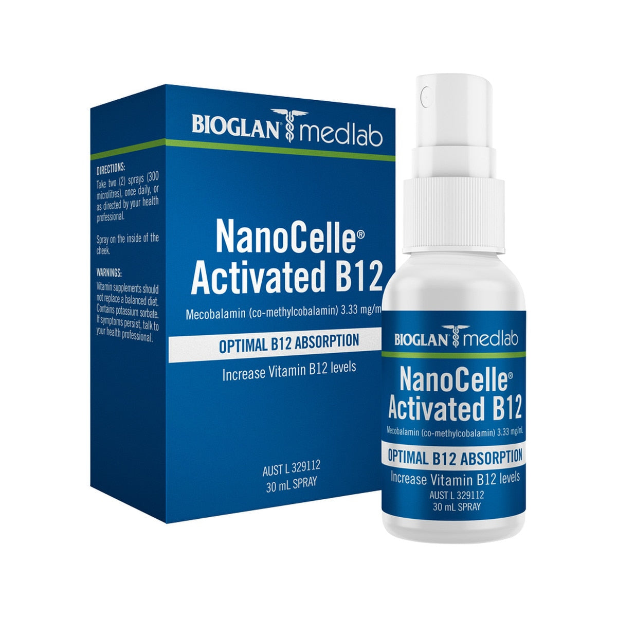 BIOGLAN MEDLAB NanoCelle Activated B12 Spray 30ml exp 11/26