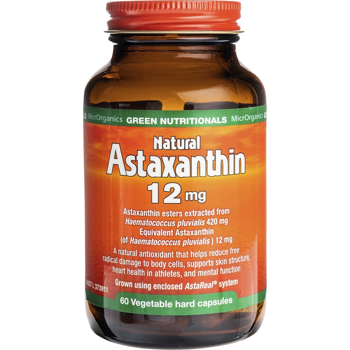 Natural Astaxanthin Vegan Capsules 12mg 60 Caps