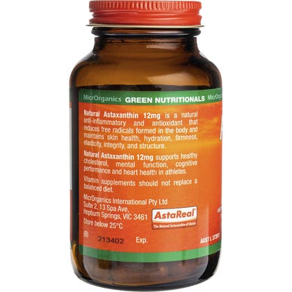 Natural Astaxanthin Vegan Capsules 12mg 60 Caps