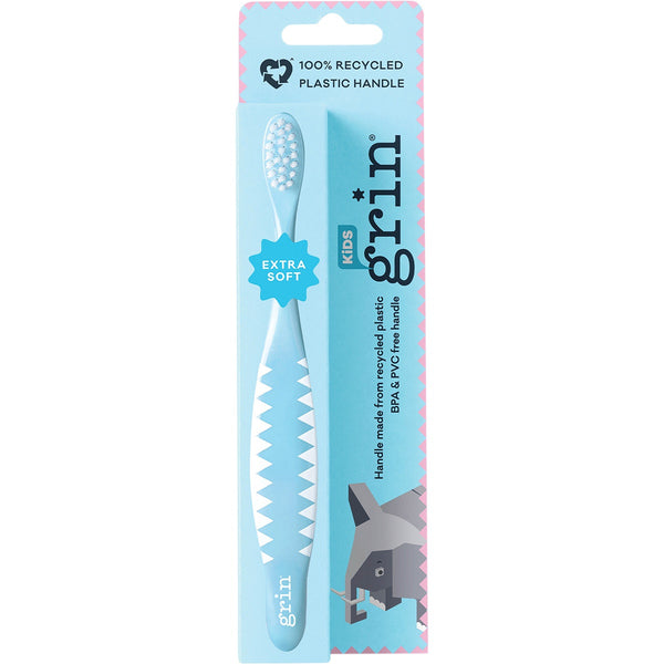 GRIN 100% Recycled Toothbrush Kids Extra Soft Pink/ Blue