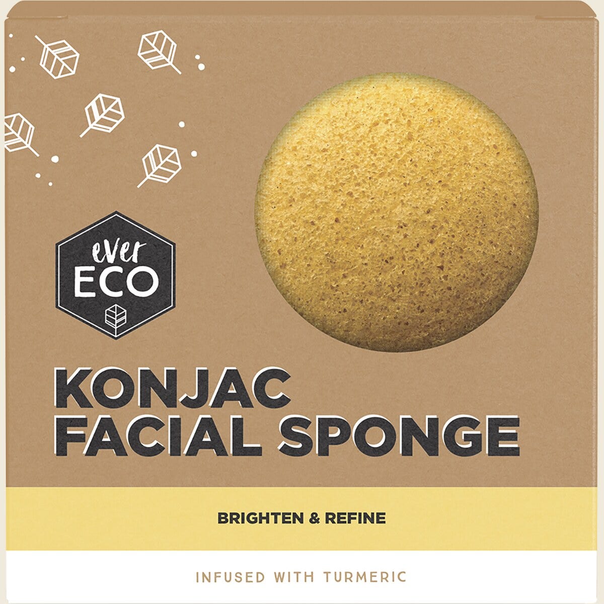 EVER ECO Konjac Facial Sponge Charcoal Turmeric