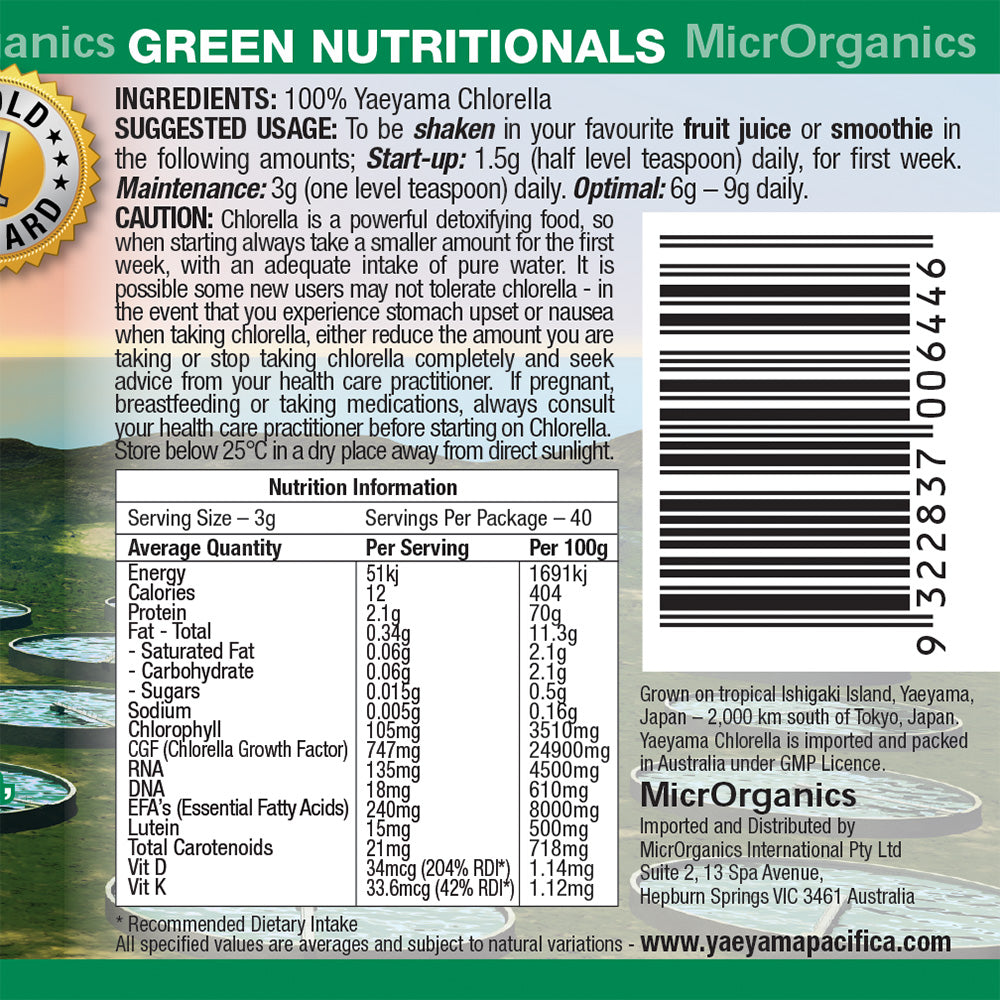 Green Nutritionals Yaeyama Pacifica Chlorella 200 tab