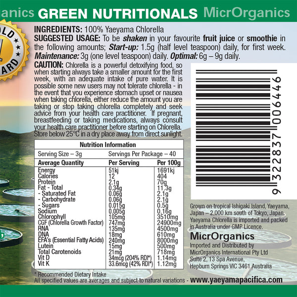 Green Nutritionals Yaeyama Pacifica Chlorella 200 tab