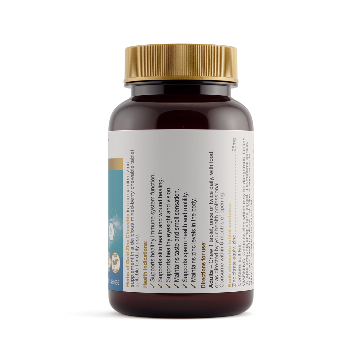 Herbs of Gold Zinc Chewable Mixed Berry 60t